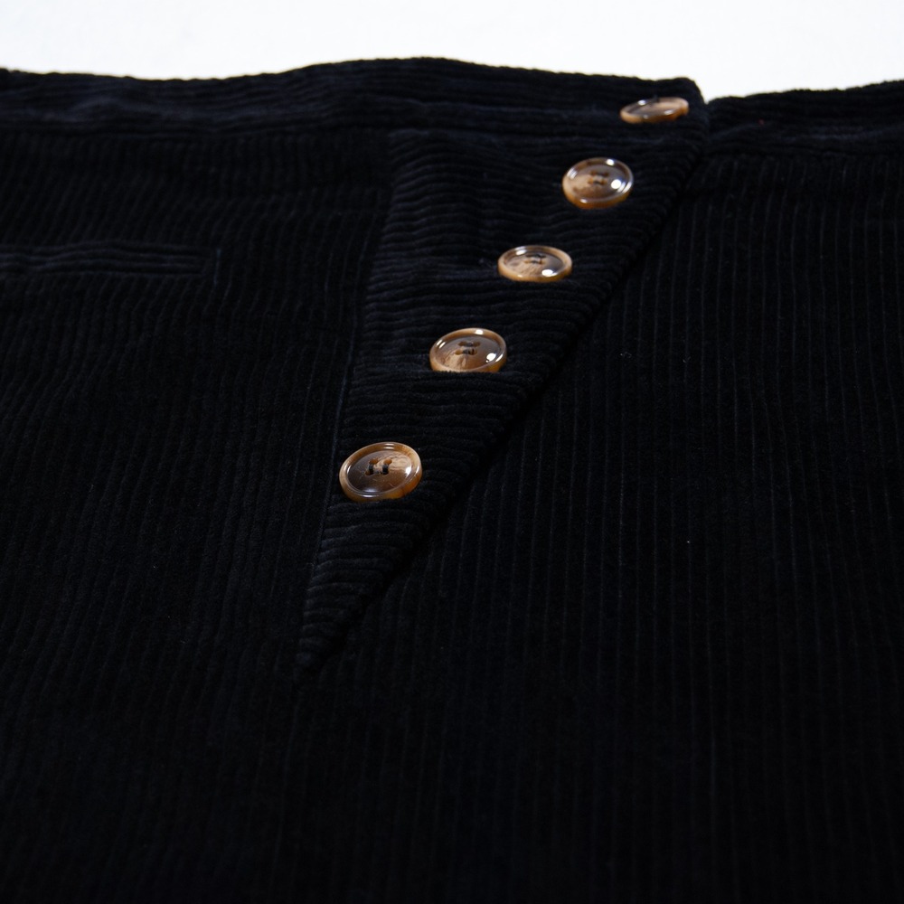 She Sky Black Corduroy Button Front A Line Mini Skirt Women's Size L - Picture 5 of 9